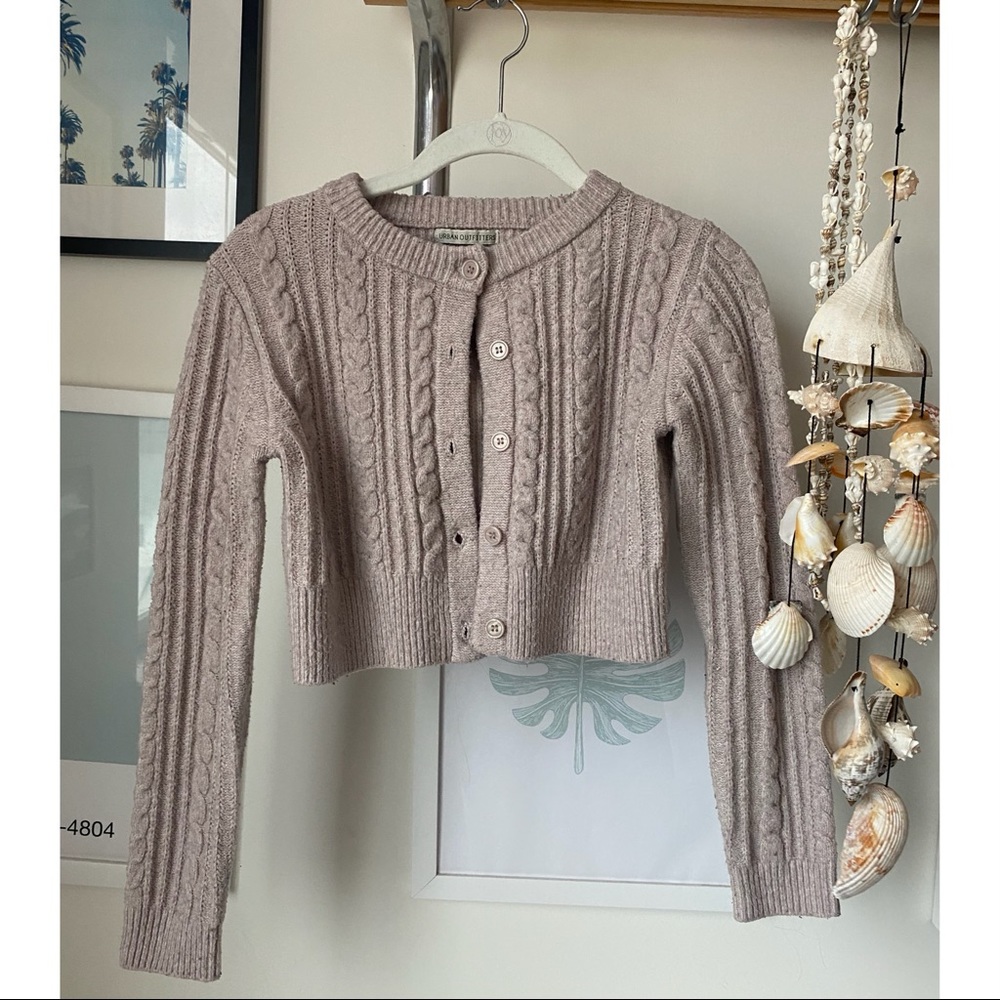 Urban outfitters cable knit cropped cardigan
